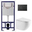 SWISS AQUA TECHNOLOGIES - Swiss Aqua Technologies Pack WC bâti ECO 2L Swiss Aqua Technologies + WC suspendu Swiss Aqua Technologies + plaque noir mat (STEST67WR02-FR) - vignette