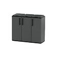 INTEC - Armoire de tri Selectif 3 Sacs Gris - Meuble de Recyclage Int / Ext - Dimensions 102 x 37 x 84 cm - INTEC - vignette