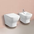 KIAMAMI VALENTINA - Paire D'articles Sanitaires : Bidet Et Toilette Suspendue En Céramique Blanche | Swing - vignette