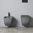 KIAMAMI VALENTINA - Paire D'appareils Sanitaires Muraux En Céramique Gris Mat | Mozart - vignette