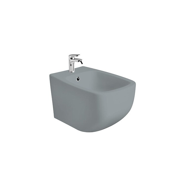 KIAMAMI VALENTINA - Paire D'appareils Sanitaires Muraux En Céramique Gris Mat | Mozart - large