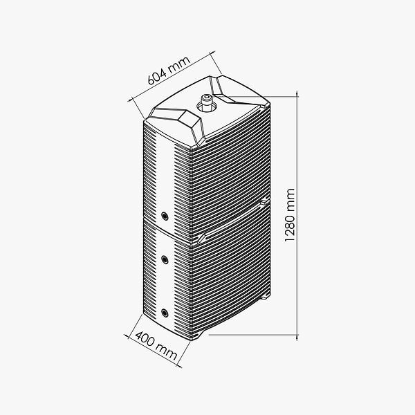 MON MARCHE DECO - Lot de 2 récupérateurs d'eau 126L + Kit de Jumelage Vertical - large