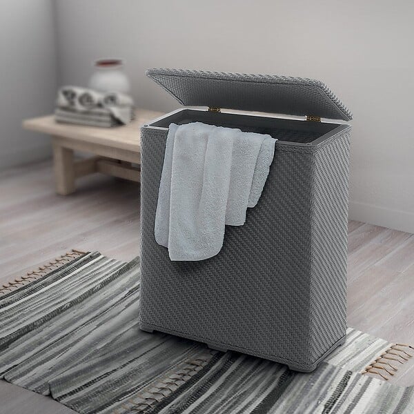 KIAMAMI VALENTINA - Panier De Salle De Bain Gris Capacité 70 L | Robinia - large
