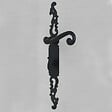 SECURY-T - Poignées de porte fer forgé COQ noir 330X36 mm à condamnation - vignette