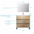 AURLANE - Pack Meuble SDB 80cm sur pieds 3 tiroirs Chene_Vasque blanche + Miroir Led - TIMBER 80_Pack46 - vignette