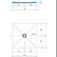 WEDI - Receveur en polystyrène extrudé à carreler Primo 900 x 900 mm à sortie centrée - vignette