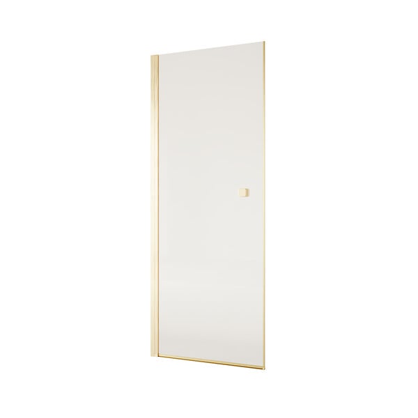 AURLANE - Porte de Douche Pivotante 80x195cm - Verre Trempe 8mm Anticalcaire - Alu Or Brosse - GOLD ELEMENTARY - large