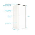 AURLANE - Paroi de retour 90x180 cm pour Porte de Douche - Verre Trempe 5mm - Finition Noire - DARK ELEMENTARY - vignette