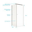 AURLANE - Paroi de retour 80x180 cm pour Porte de Douche - Verre Trempe 5mm - Finition Noire - DARK ELEMENTARY - vignette