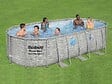 BESTWAY - Piscine tubulaire Power Steel SwimVista avec hublots ovale 5,49 x 2,74 x 1,22 m - Bestway - vignette