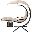 TECTAKE - Fauteuil suspendu Elaria avec pare-soleil et poche latérale beige - vignette