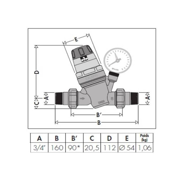THERMADOR - Réducteur 535 à cartouche démontable - Réf. fab. : R53520 Diam. : 20x27 - large