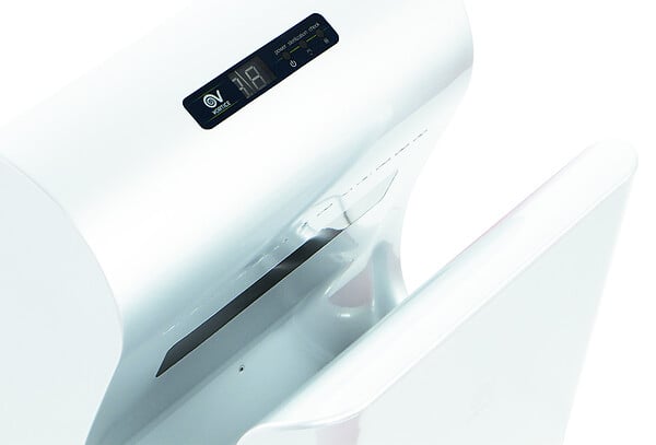 VORTICE - Sèche-mains automatique à air pulsé 350 m3/h 1850 W couleur blanc avec lampe germicide UV Super Dry Vortice - large