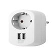 ZENITECH - Prise Schuko 16A + 2 USB A 3,4A - Blanc - Zenitech - vignette