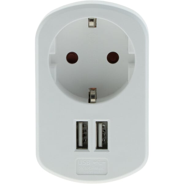 ZENITECH - Prise Schuko 16A + 2 USB A 3,4A - Blanc - Zenitech - large