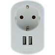 ZENITECH - Prise Schuko 16A + 2 USB A 3,4A - Blanc - Zenitech - vignette