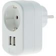 ZENITECH - Prise Schuko 16A + 2 USB A 3,4A - Blanc - Zenitech - vignette