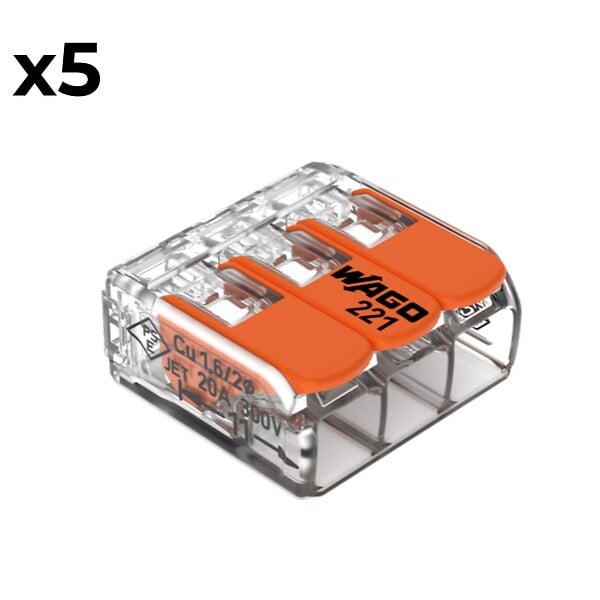 WAGO - Sachet de 5 bornes 3 entrées S221 - Wago - large