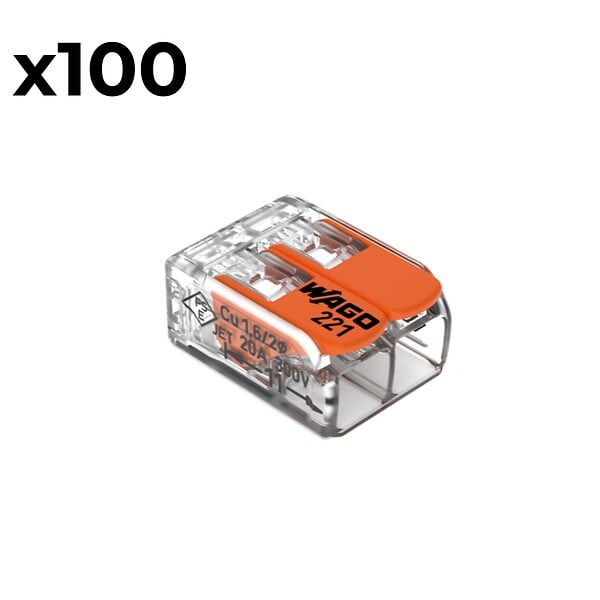 WAGO - Boîte de 100 bornes 2 entrées série 221 - Wago - large