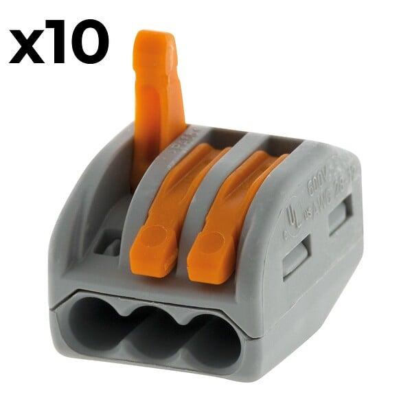 WAGO - Sachet de 10 bornes 3 entrées série 222 - Wago - large