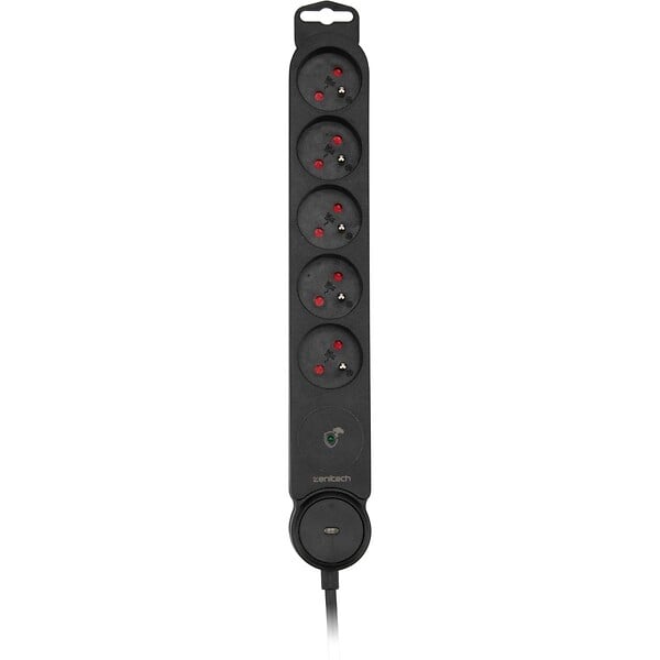ZENITECH - Bloc multiprise parafoudre 5x16A + interrupteur - Noir - Zenitech - large