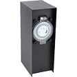 ZENITECH - Borne de jardin à fixer 2x16A + programmateur IP44 - Alu Noir - Zenitech - vignette
