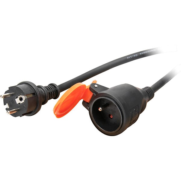 ZENITECH - Rallonge étanche 2P+T H07RN-F 3x1,5mm² 5m avec clip de fixation - orange - Zenitech - large
