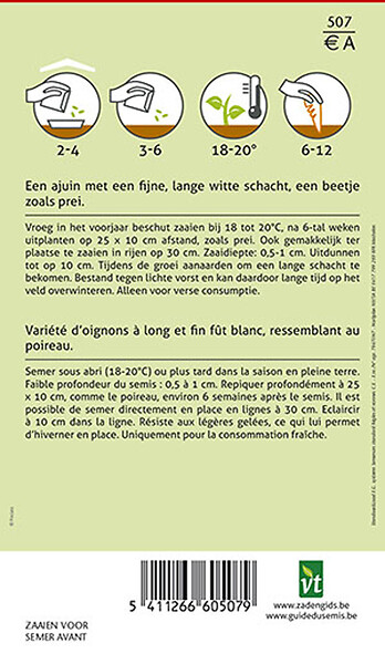 ARBORIX - Oignon à Tige De Poireau Ishikura Long White - Ca. 3 gr (Livraison Gratuite) - large