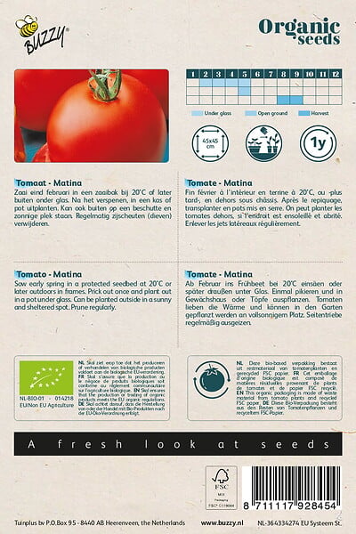ARBORIX - Buzzy Organic Tomate Matina- Bio Semences - Ca. 0,1 gr (Livraison Gratuite) - large