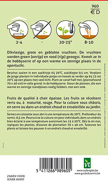 ARBORIX - Poivron Doux Asti red - Ca. 0,15 gr (Livraison Gratuite) - large