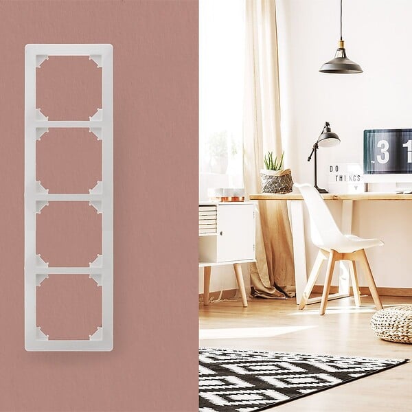 ZENITECH - Quadruple plaque de finition - Blanc - Orys - Zenitech - large