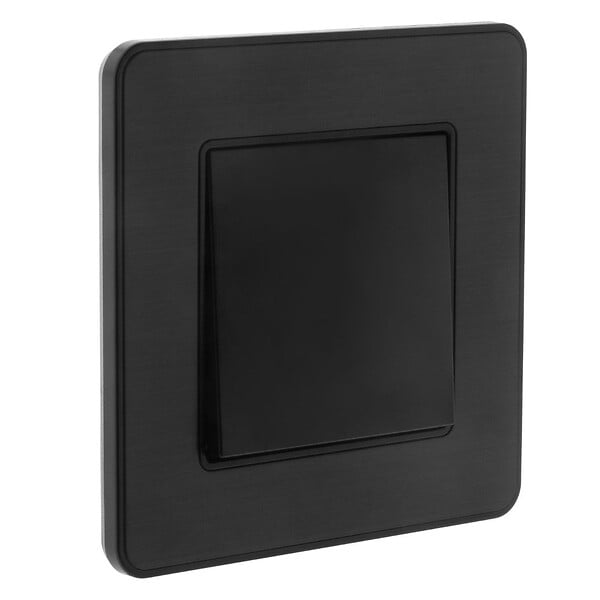 ZENITECH - Bouton poussoir complet 10A - métal Noir brossé - Kouro - Zenitech - large