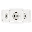 ZENITECH - 3 prises 16A avec terre avec plaques à encastrer - schuko - Blanc - Antaria - vignette