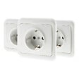 ZENITECH - 3 prises 16A avec terre avec plaques à encastrer - schuko - Blanc - Antaria - vignette