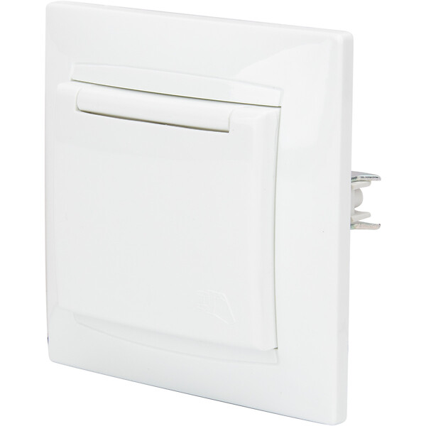 ZENITECH - Prise Schuko à clapet encastrée - Blanc - Zyna - Zenitech - large