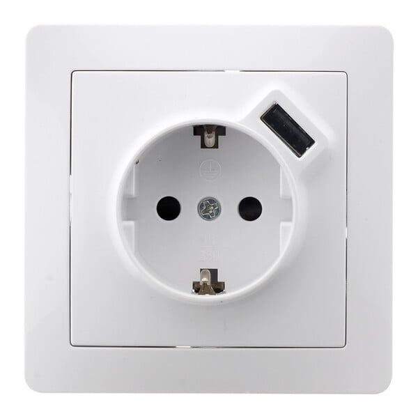 ZENITECH - Prise encastrée Schuko + USB A - Blanc - Orys - Zenitech - large
