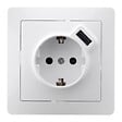 ZENITECH - Prise encastrée Schuko + USB A - Blanc - Orys - Zenitech - vignette