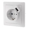ZENITECH - Prise encastrée Schuko + USB A - Blanc - Orys - Zenitech - vignette