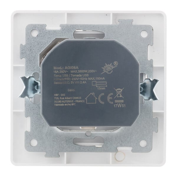 ZENITECH - Prise encastrée Schuko + USB A - Blanc - Orys - Zenitech - large