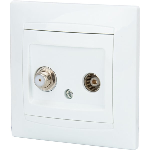 ZENITECH - Prise satéléphonelite F7 + TV Ø9,52mm Zyna - Blanc - Zenitech - large
