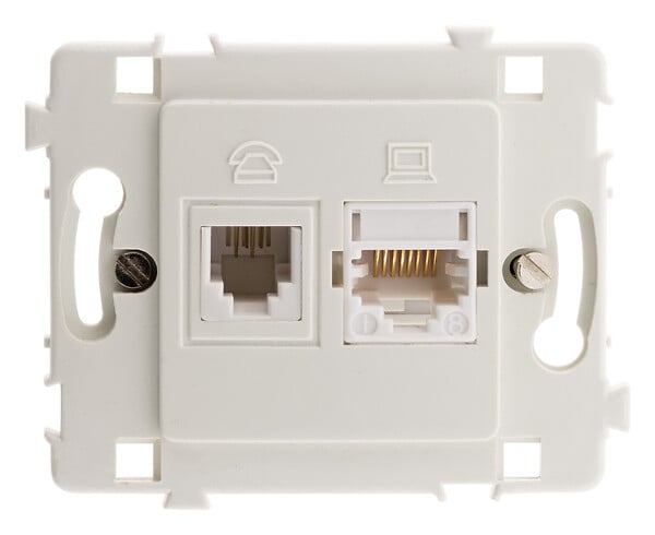 CLARYS - Prise RJ11 + RJ45 nu - blanc - Clarys - Zenitech - large