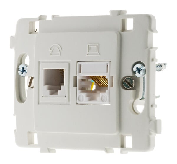 CLARYS - Prise RJ11 + RJ45 nu - blanc - Clarys - Zenitech - large