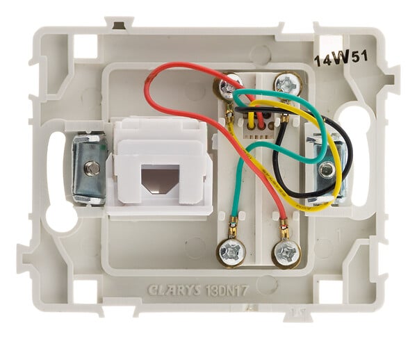 CLARYS - Prise RJ11 + RJ45 nu - blanc - Clarys - Zenitech - large