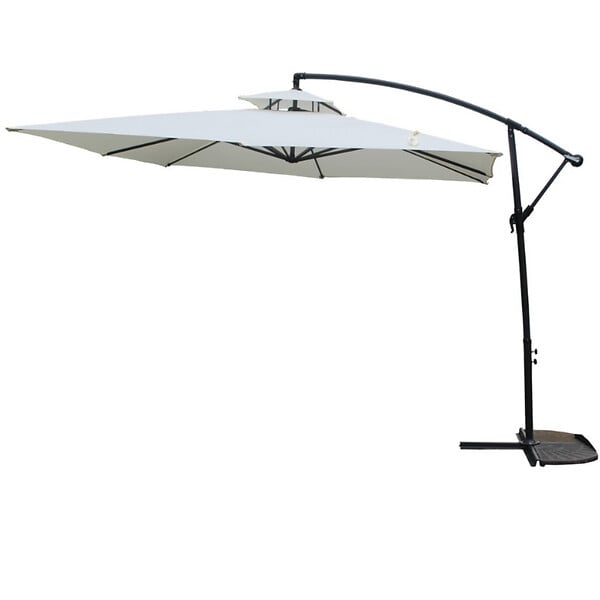 CONCEPT USINE - Parasol  ecru déporté rond 2,95 x 2,95 m CAPRI - large