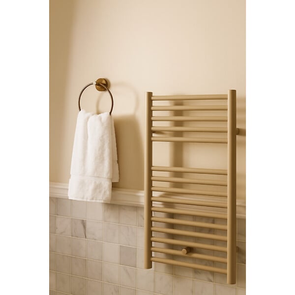 STANO - Radiateur sèche-serviettes eau chaude CODA 80 x 50 cm beige mat - large