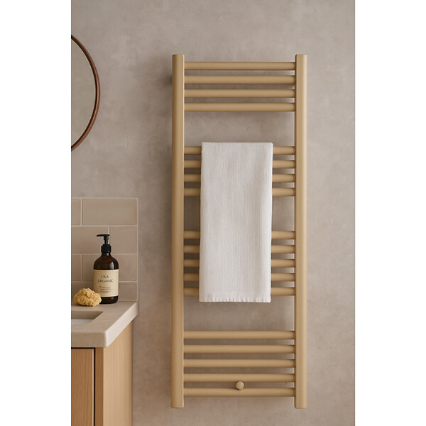 STANO - Radiateur sèche-serviettes eau chaude CODA 120 x 50 cm beige mat - large