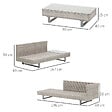 OUTSUNNY - Ensemble salon de jardin d'angle 5 places design contemporain coussins déhoussables table basse acier époxy résine tressée grise - vignette