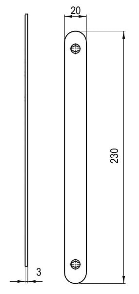 HERACLES - Gâche simple empennage pour serrure monopoints à  larder NF et NFQC noire HERACLES - I-L999-GH1NR - large