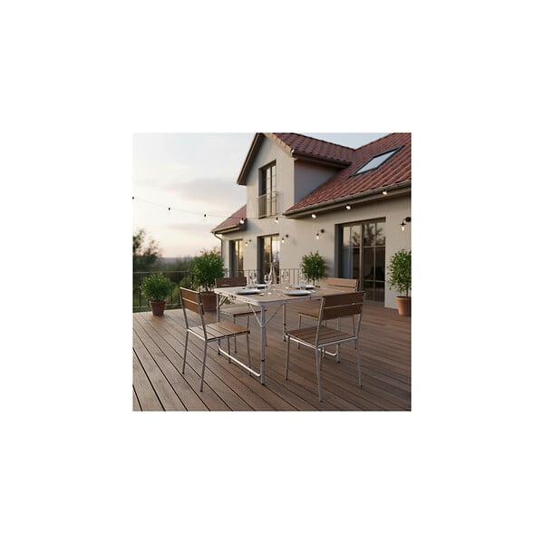 O'CAMP - Table de camping pliable 4 places - Forme valise - Dimensions : 80 x 60 x 70 cm - large