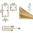 99DECO - Kit de 12 moulures murales en bois Pin des Landes - Prêt à coller et peindre - Jeanne - 1,6 mètres - vignette